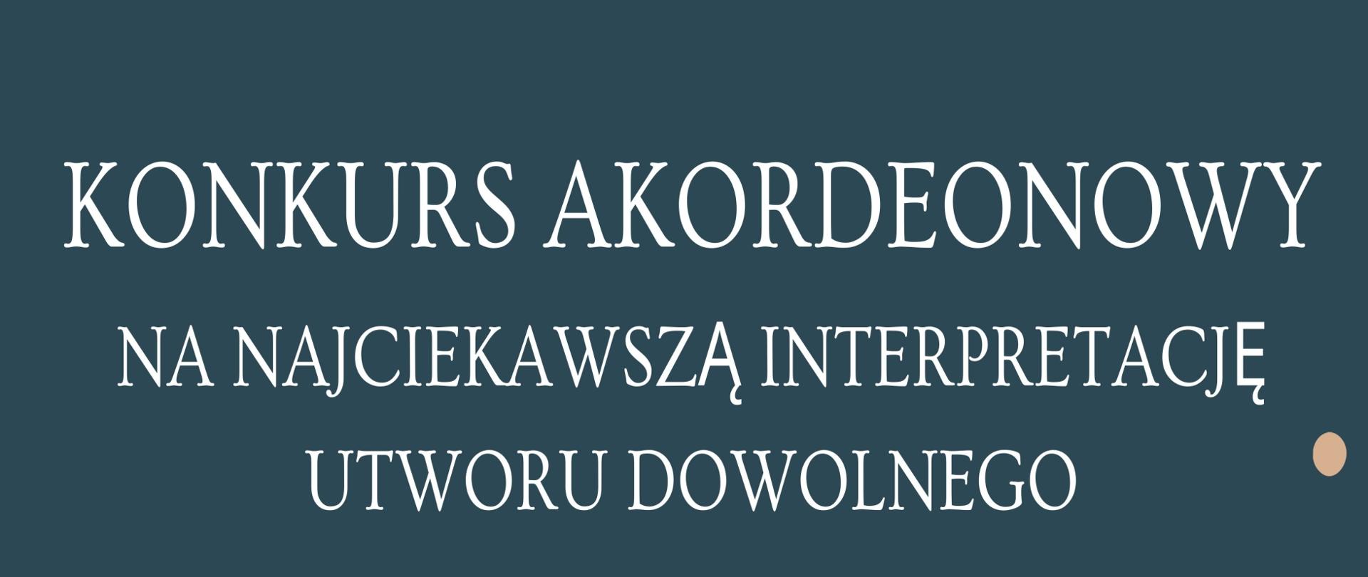 Plakat Konkurs akordeonowy