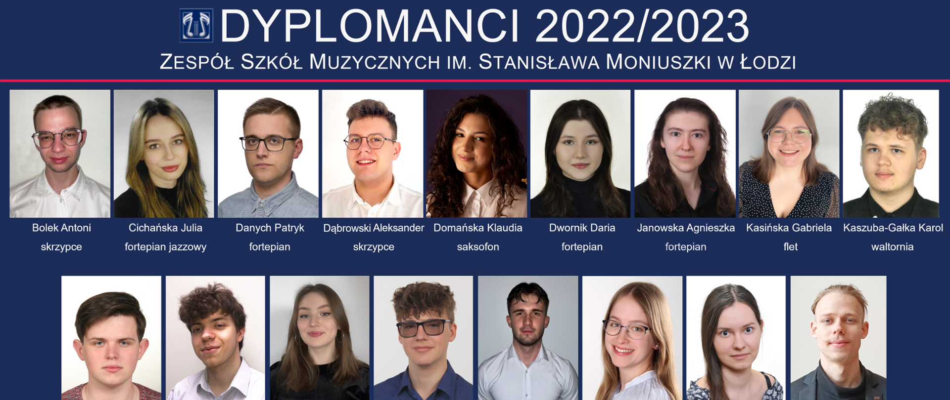 tablo dyplomantów 26 uczniów