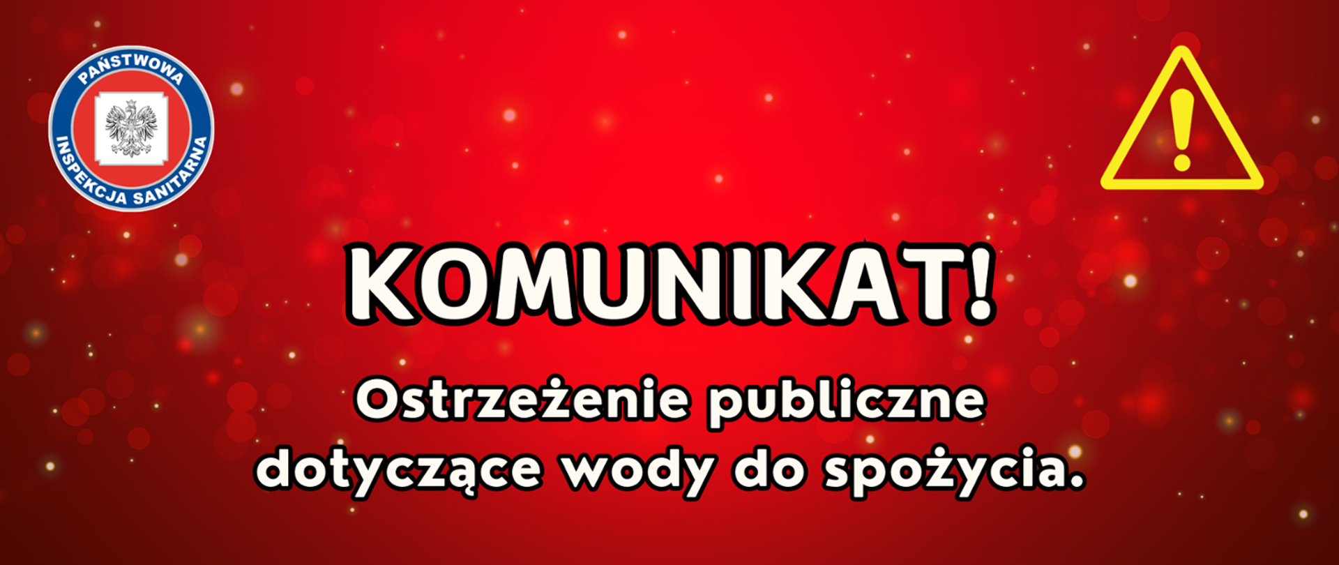 Komunikat o braku przydatności wody do spożycia