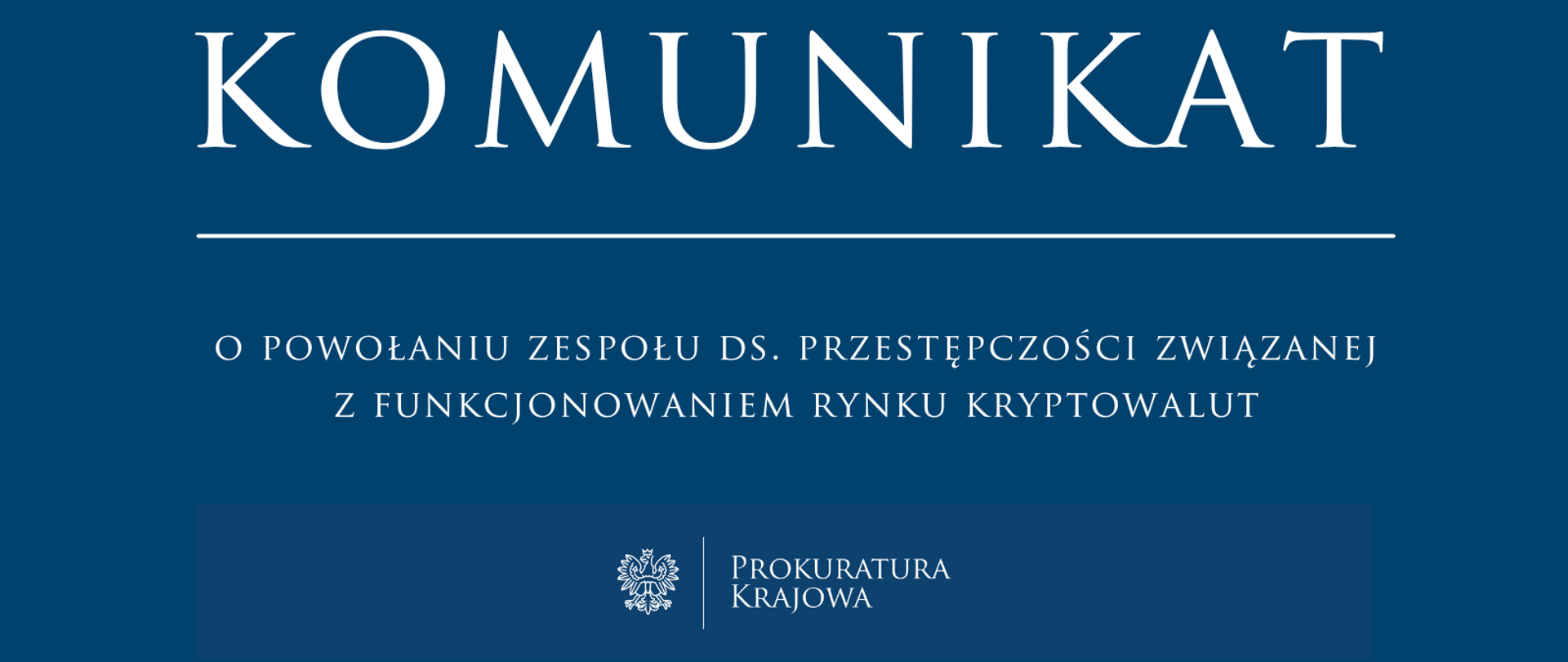 Powołanie zespołu do spraw przestępczości związanej z funkcjonowaniem rynku kryptowalut
