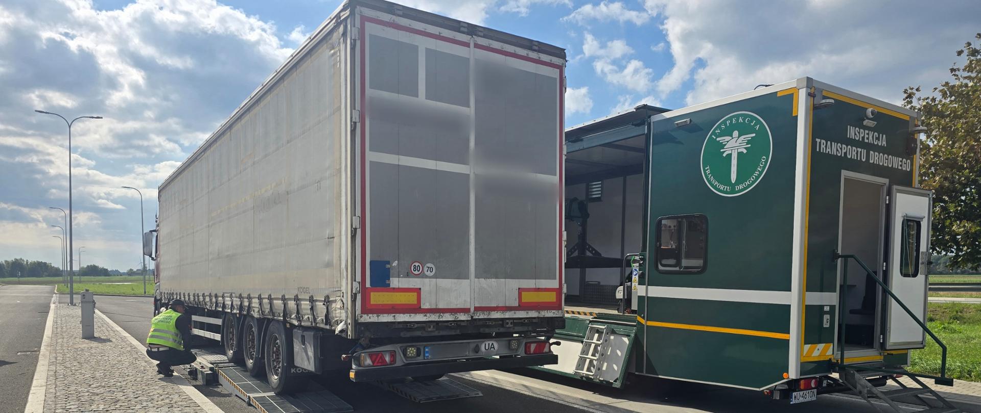 Kontrola stanu technicznego i parametrów pojazdu ciężarowego.