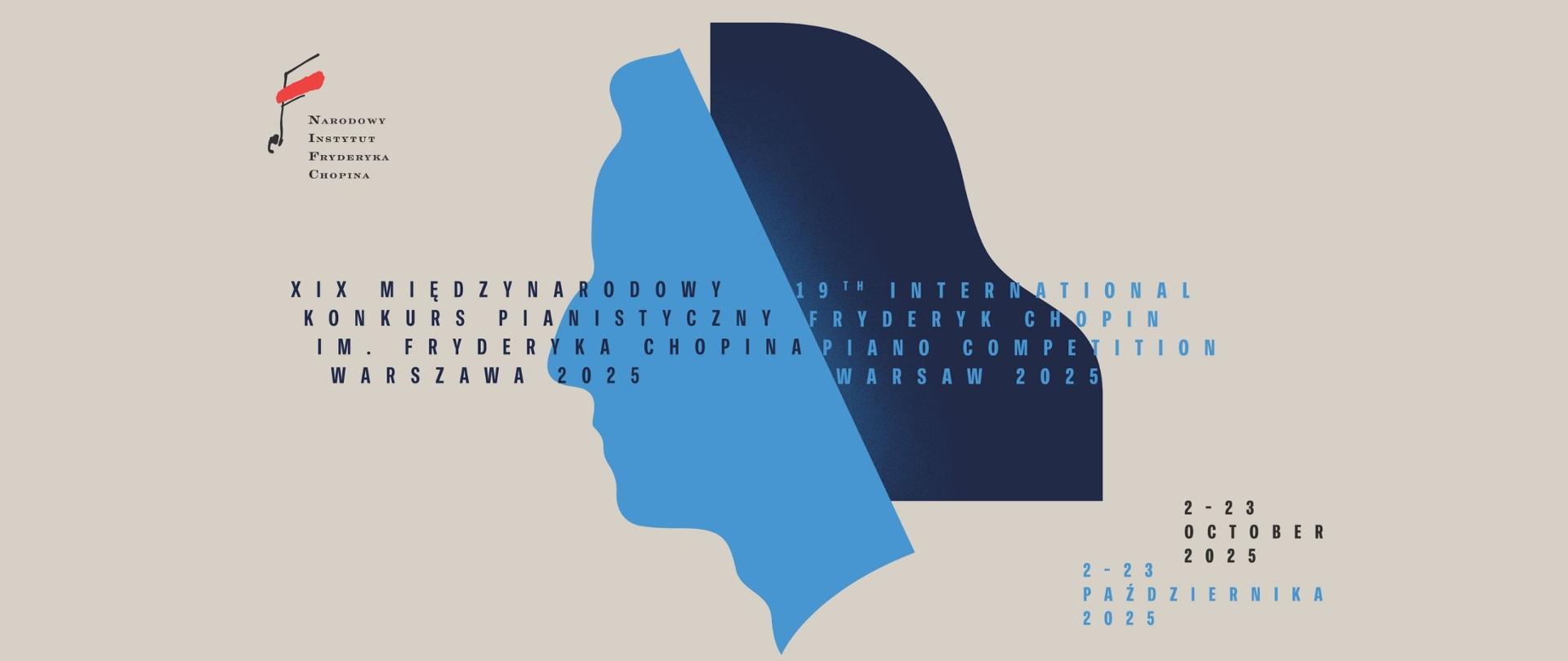 Grafika przedstawia logotyp XIX Konkursu Chopinowskiego.