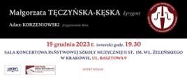 Koncert 19.12.2023 godz.19.30 zdjęcie GF Handel 
