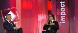 Minister Wojciech Balczun w trakcie fireside chat z red. Grzegorzem Kajdanowiczem
