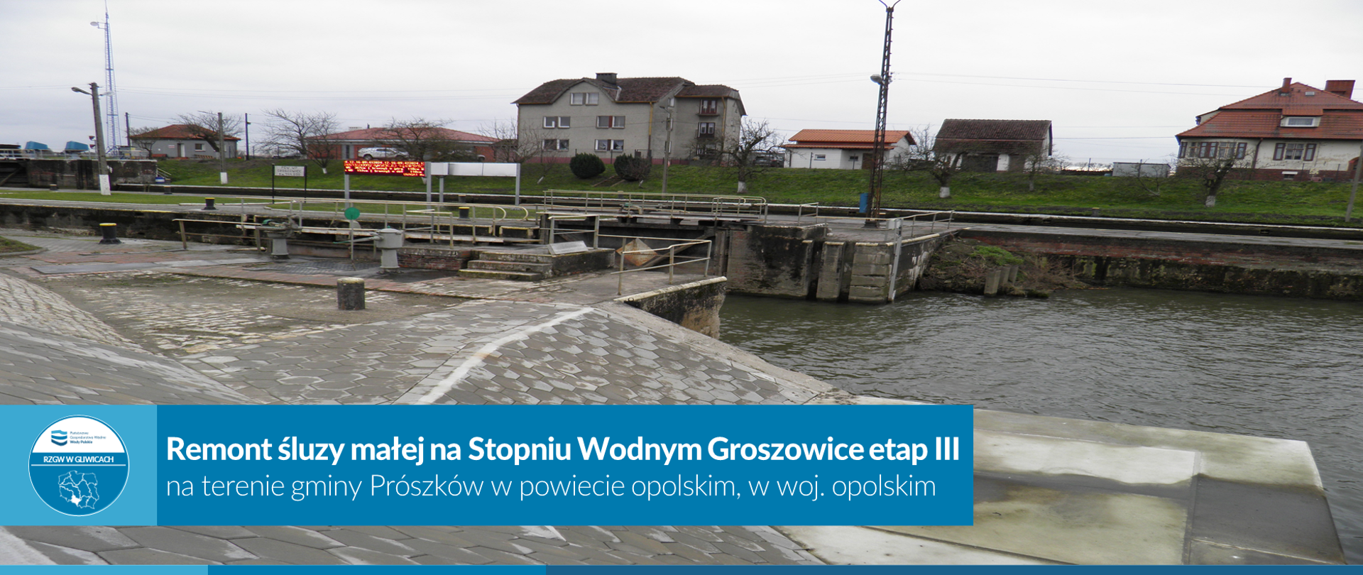 śluza mała na stopniu wodnym Groszoiwice