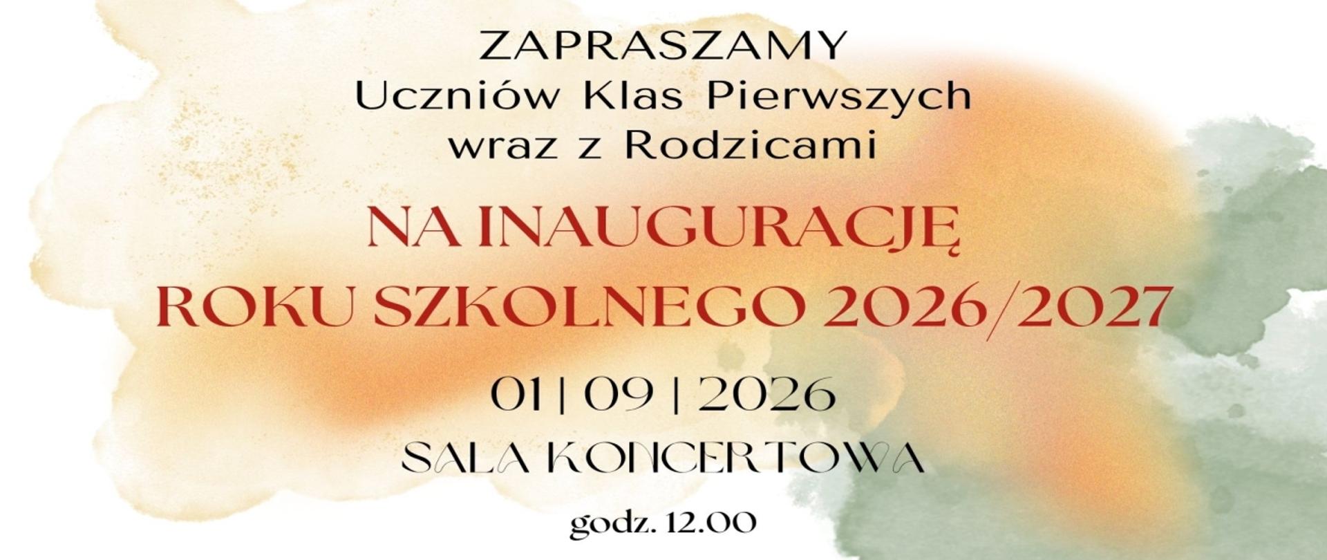 Plakat Inauguracja roku szkolnego 2026/2027