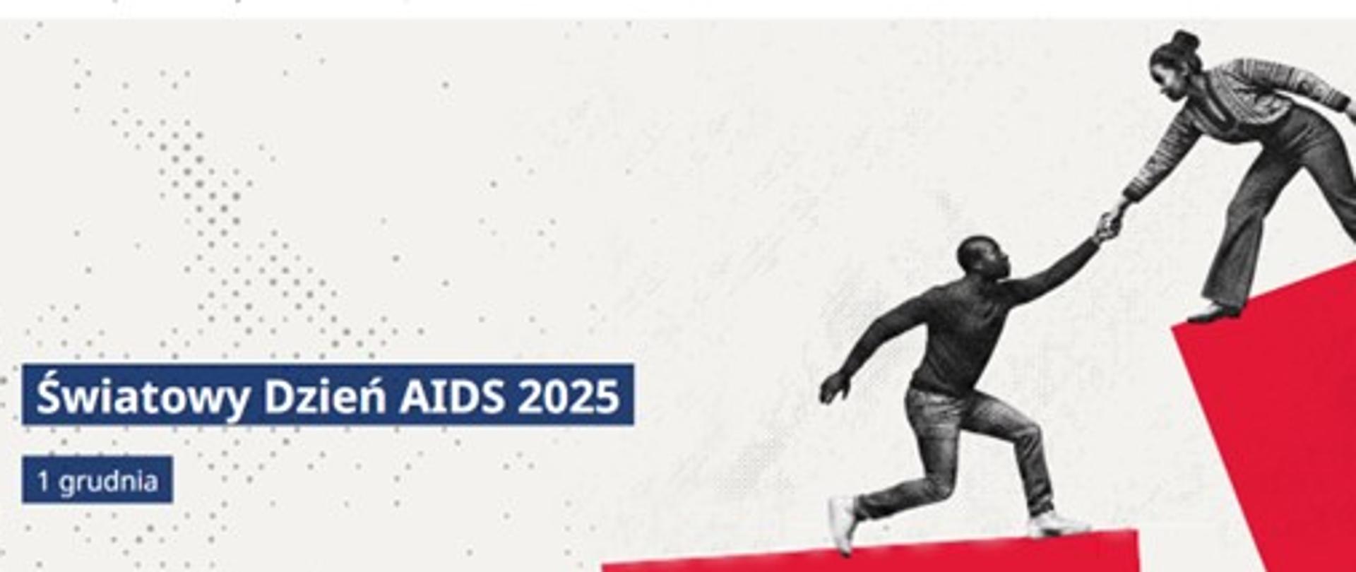  na zdjęciu dwie osoby, kobieta i mężczyzna stoją na przeciwko siebie, mężczyzna niżej a kobieta wyżej, kobieta trzyma za rękę mężczyznę próbując do wciągnąć wyżej, wszystko jest na białym tle