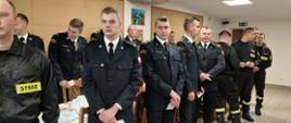 Na zdjęciu w trakcie uroczystego spotkania wigilijnego załoga KP PSP w Rypinie 