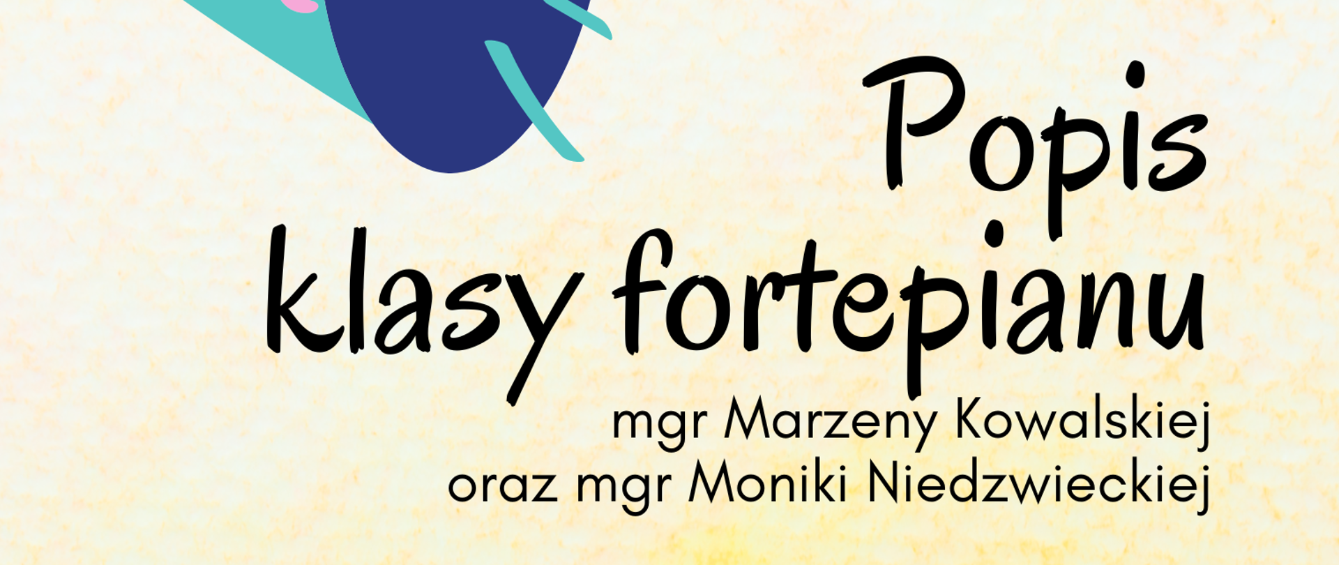 Na żółtym tle widoczna jest kolorowa grafika megafonu oraz fortepianu. W środkowej części plakatu umieszczone zostały informacje dotyczące wydarzenia.