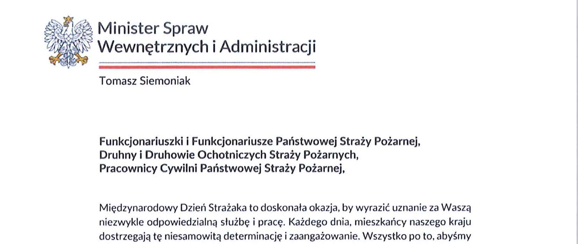 Życzenia MSWiA 4 maja