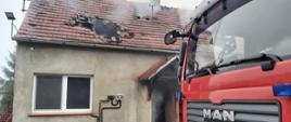Pożar domu w Kawczu