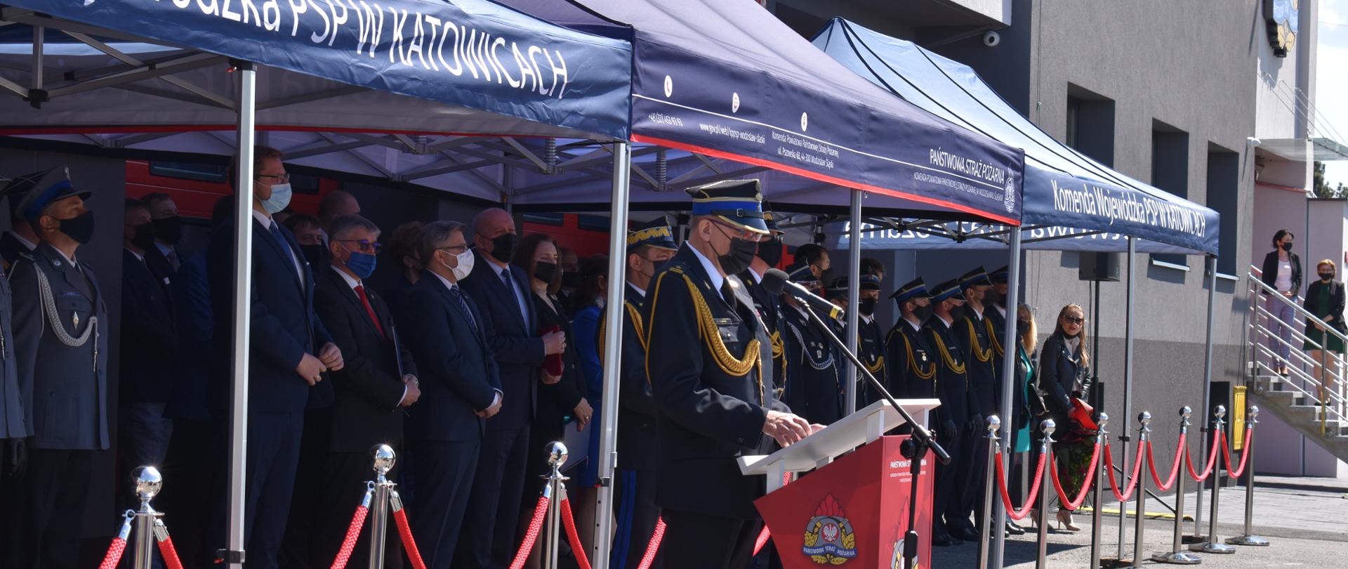 Zdjęcie przedstawia uroczystość Wojewódzkich obchodów Dnia Strażaka