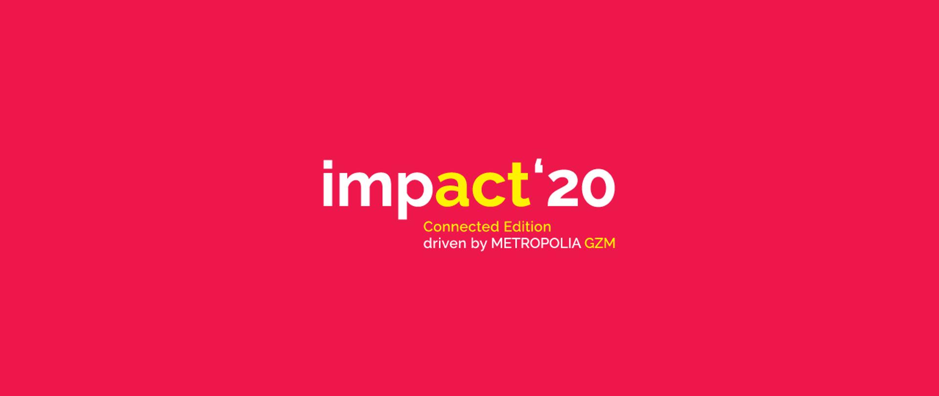 Czerwona plansza z tytułem "Impact'20".
