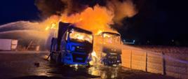 Pożar samochodów ciężarowych przy ulicy Bażanciej w Kaliszu