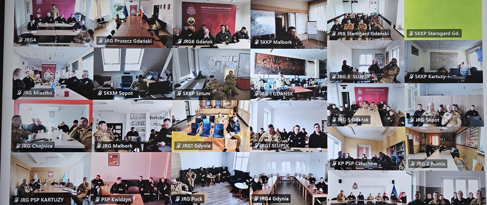 Wideokonferencyjne doskonalenie zawodowe pomorskich strażaków. SGRChem Bytów - realizacja zadań z poziomu A, współpraca z innymi jednostkami straży pożarnej.