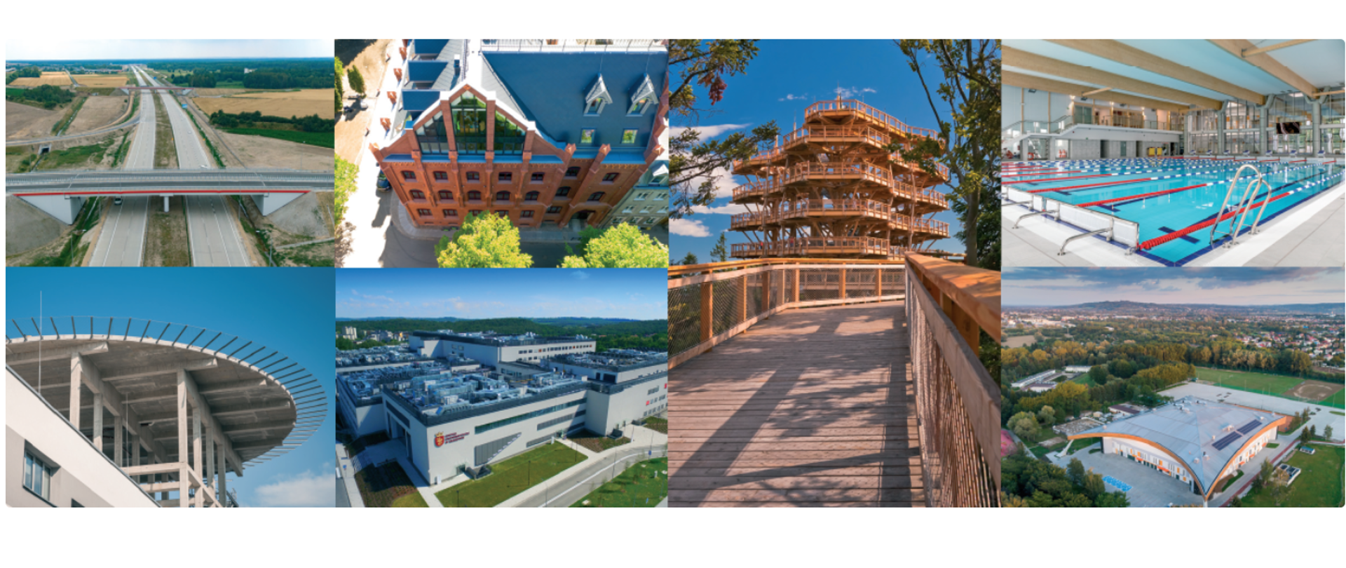 kolaż zdjęć różnych budowli