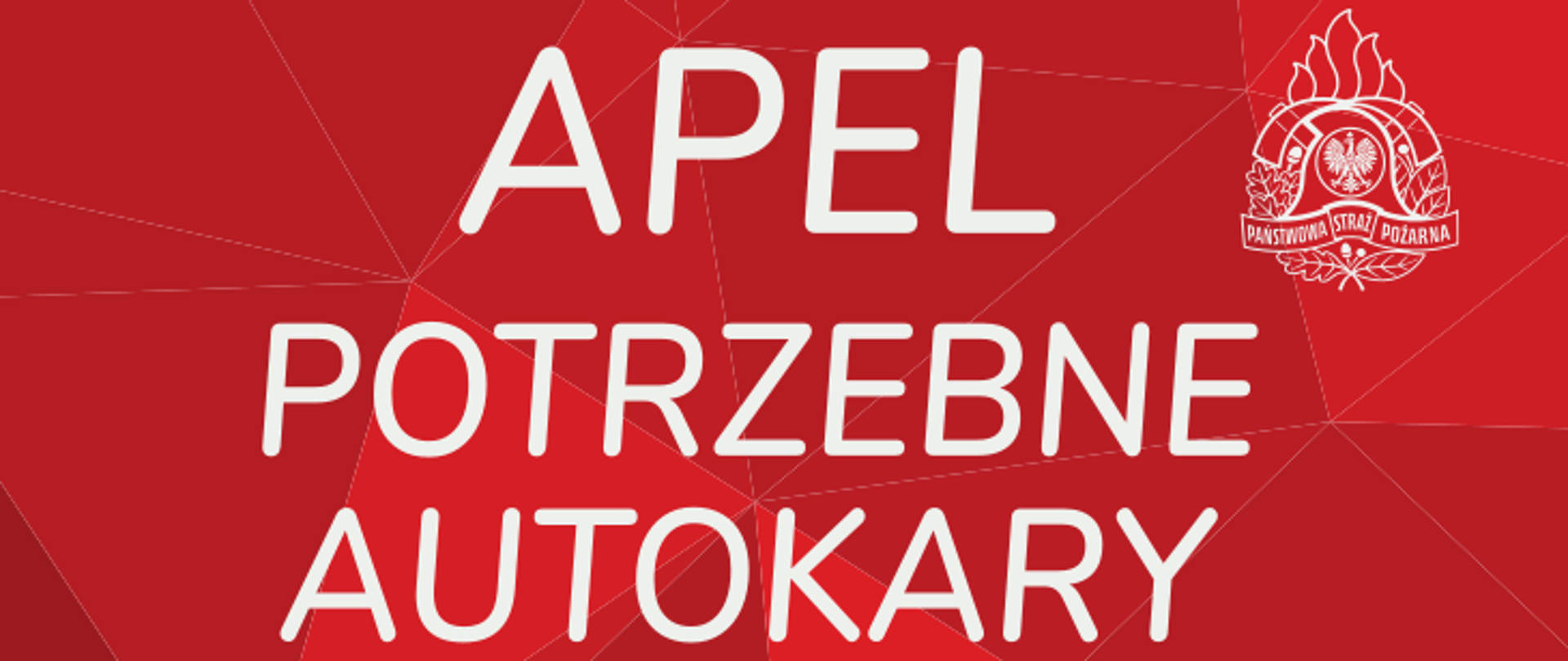 czerwona listwa z napisem APEL – POTRZEBNE AUTOKARY
