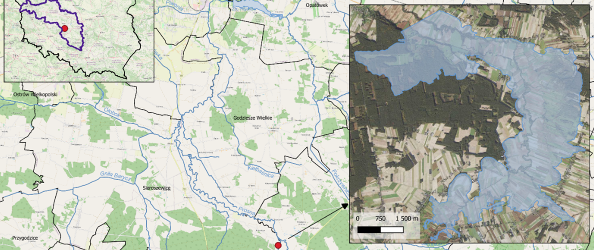 Planowana lokalizacja zbiornika Wielowieś Klasztorna