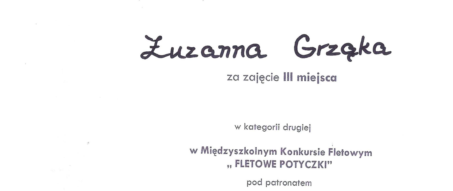 dyplom Zuzanna Grząka