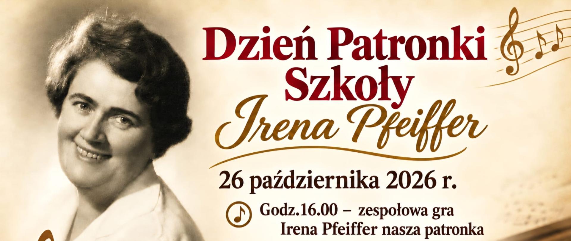 Plakat Dzień Patronki Szkoły 26 października 2026