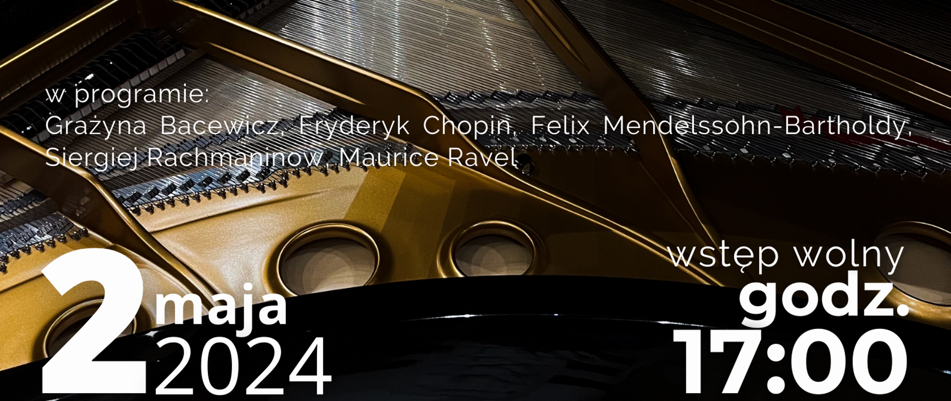 Plakat informacyjny - koncert studentów AM w Katowicach 2 maja 2024