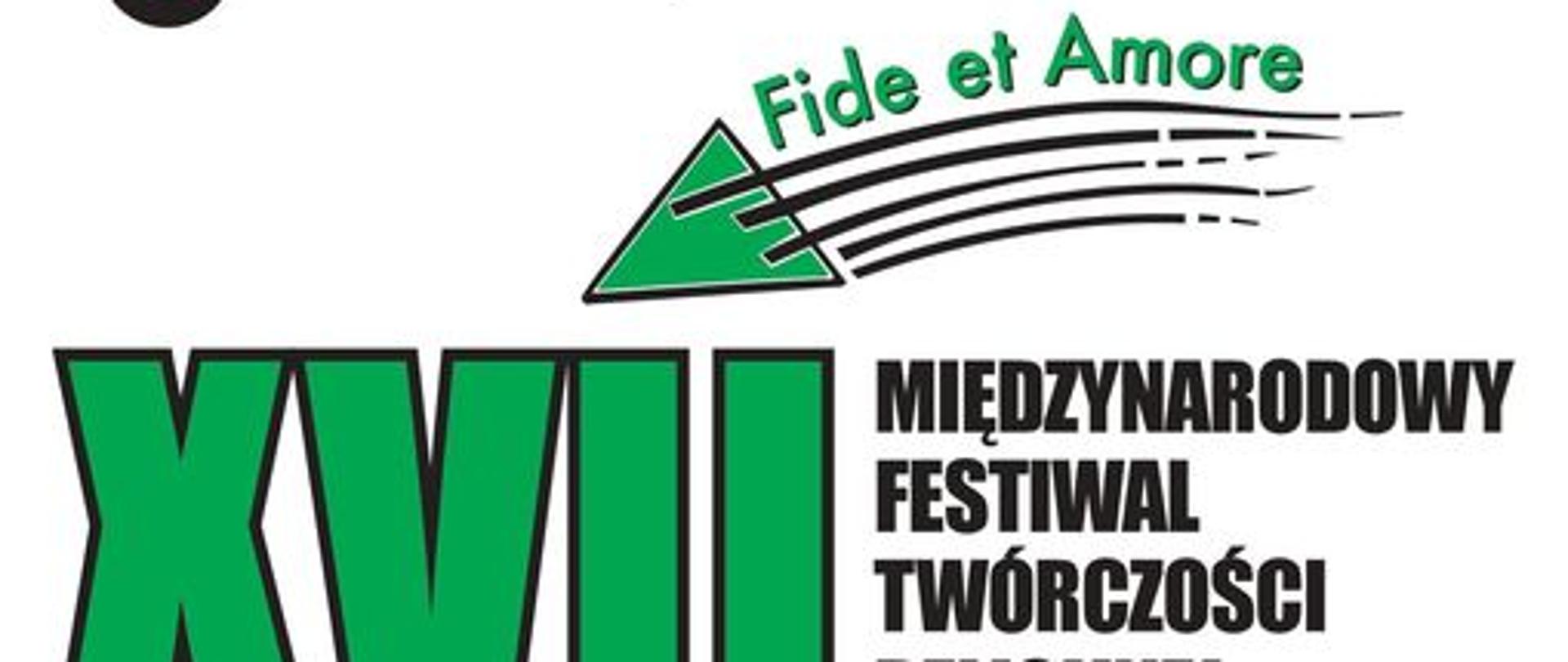 Plakat festiwalu Fide et Amore, napis XVII Międzynarodowy Festiwal Twórczości Religijnej, Proprium de Sanctis vel Niebieskie Jerulzalem