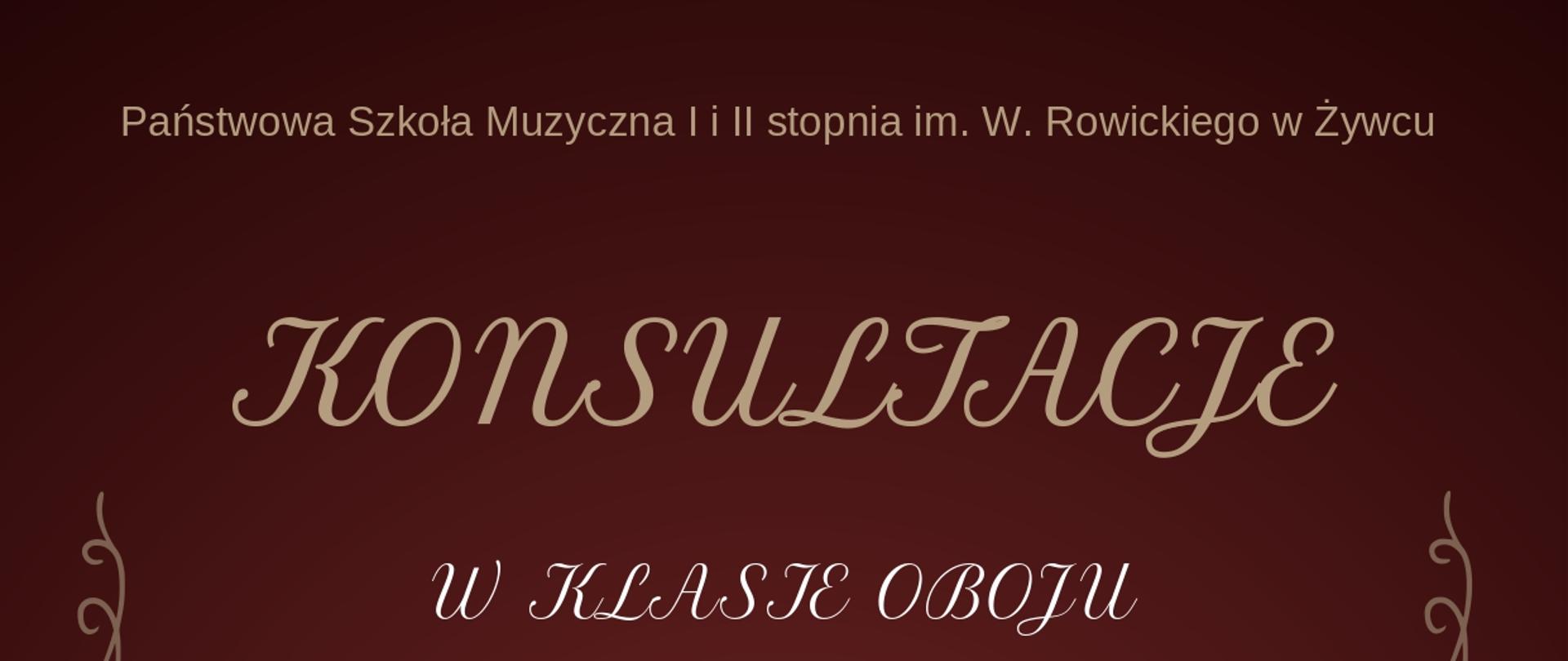 Plakat Konsultacje w klasie oboju 