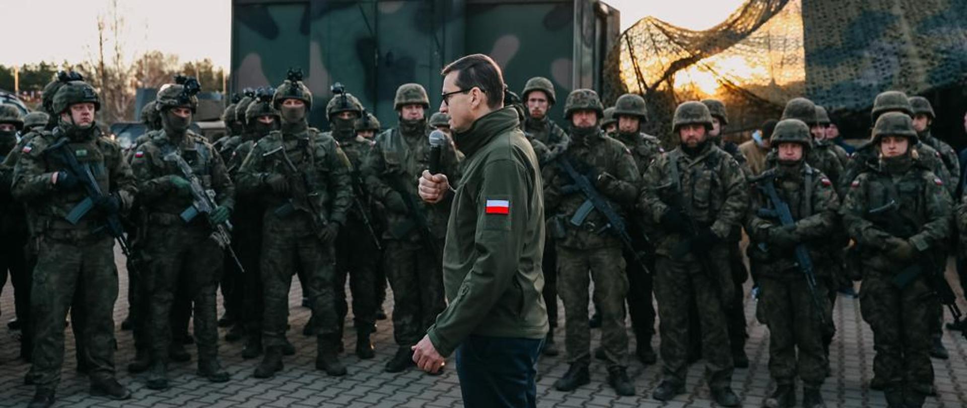 Wypowiedź premiera do żołnierzy.