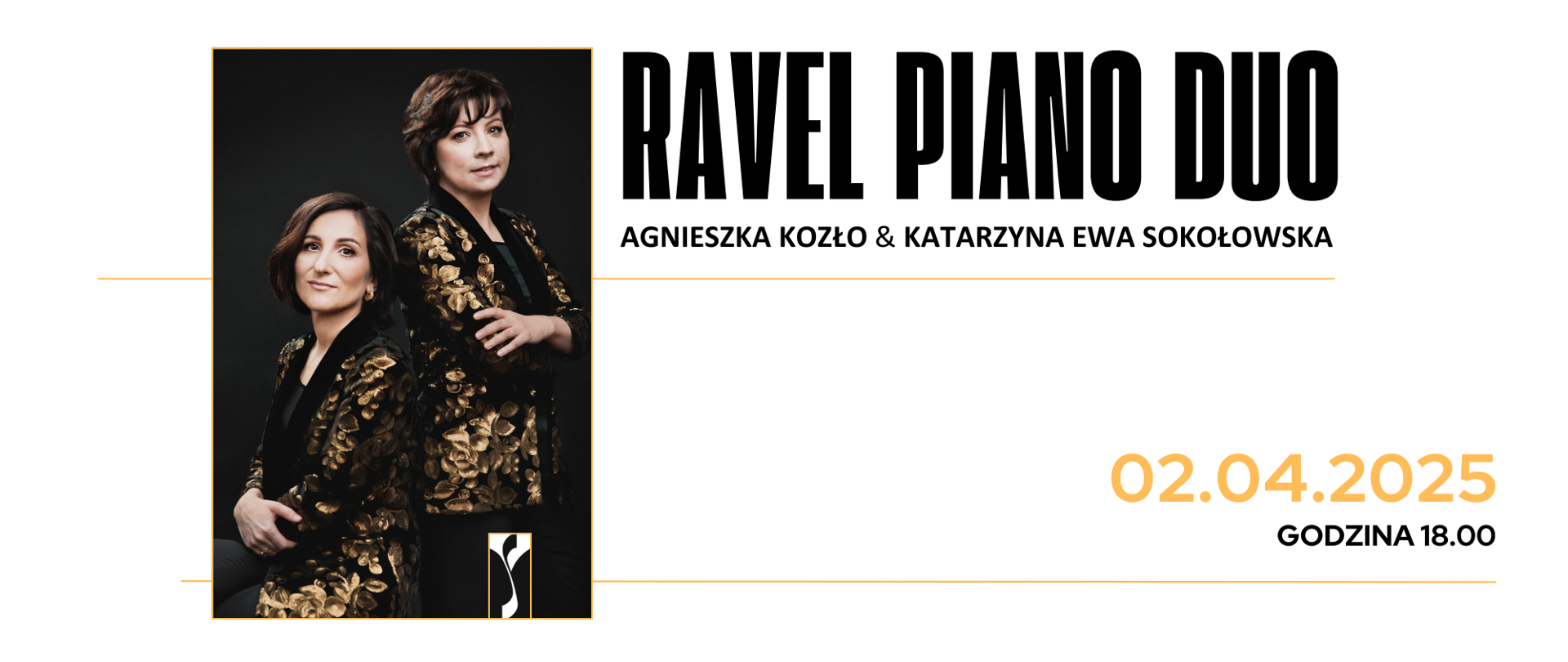 Na białym tle poziomego plakatu umieszczono w lewej jego części zdjęcie przedstawiające wykonawczynie stojące plecami do siebie ze skrzyżowanymi rękoma. Kobiety ubrane są w takie same marynarki . W zdjęciu umieszczono logo szkoły. Po prawej stronie od zdjęcia umieszczono nazwę zespołu dużą czarną czcionką poniżej skład zespołu. W prawym dolnym rogu pomarańczową czcionką umieszczono datę i godzinę koncertu. 