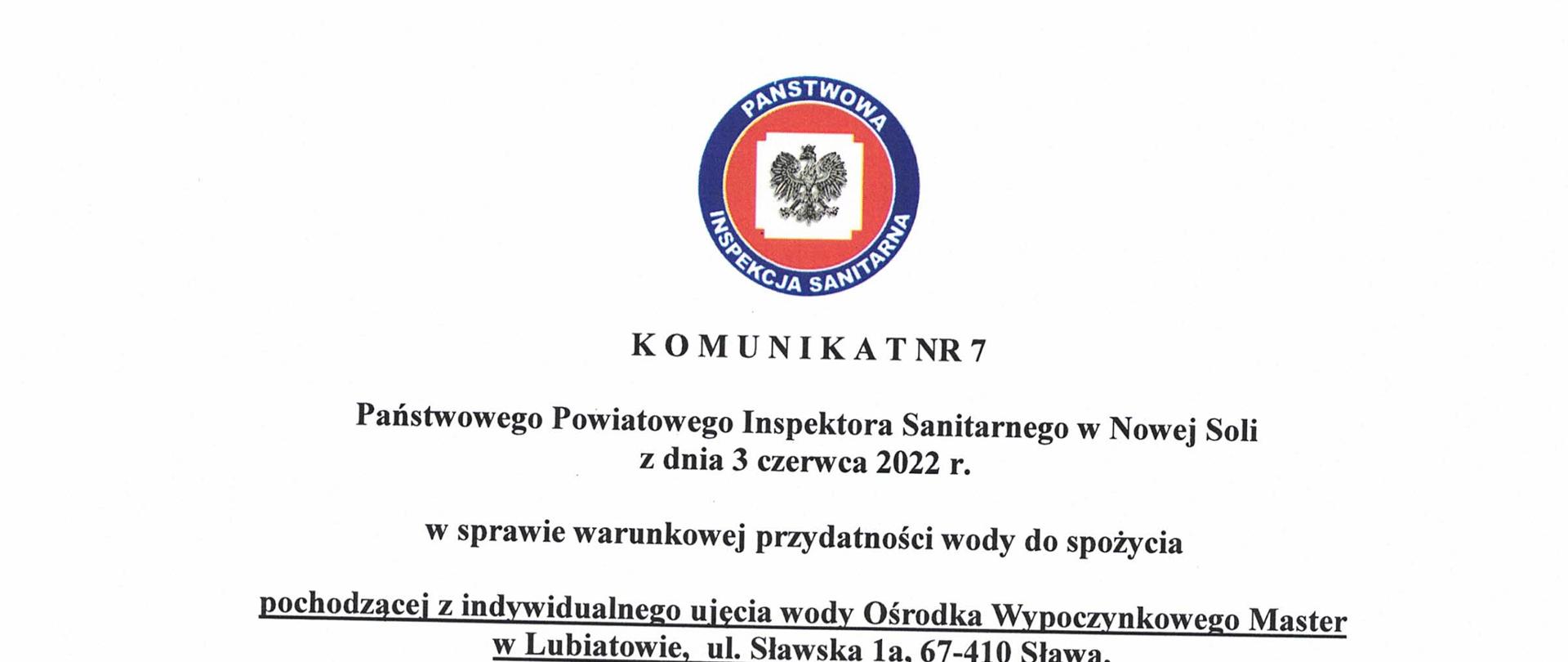 komunikat nr 7 warunkowa ow master