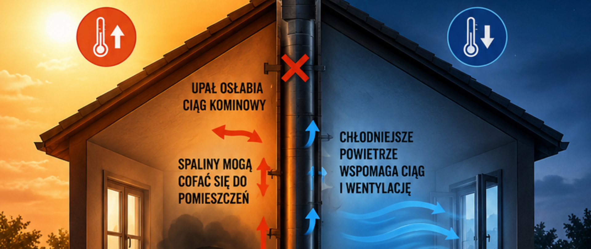 Zagrożenie zatrucia się tlenkiem węgla (czadem) latem, podczas upałów