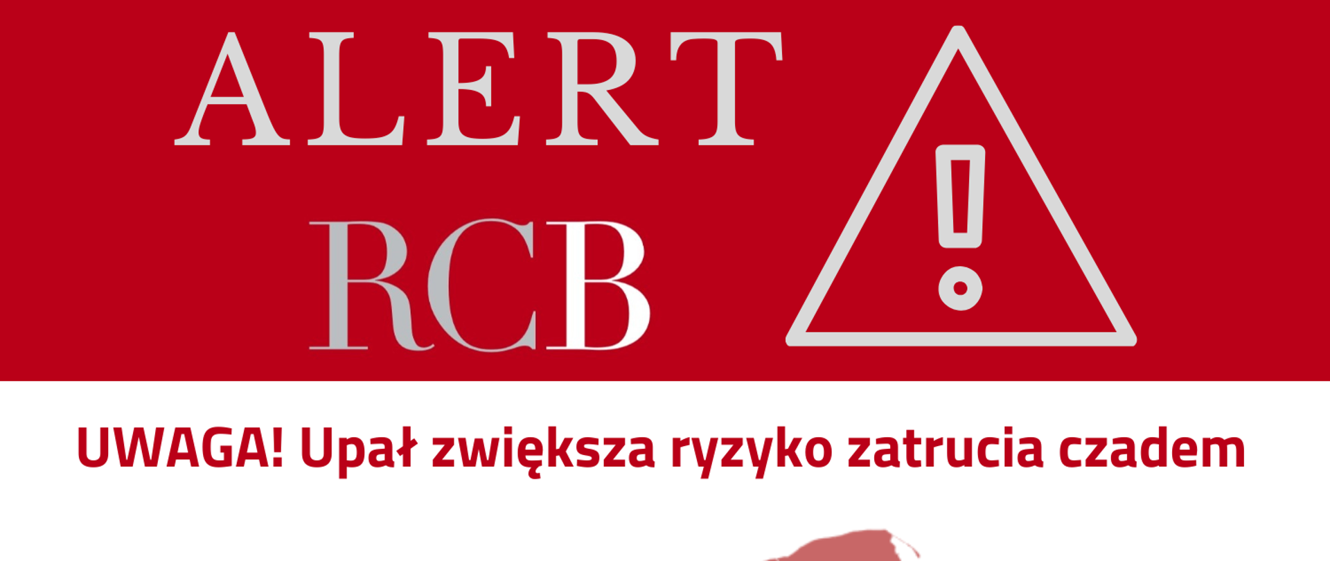 Grafika RCB: Alert RCB - Zwiększone ryzyko zatrucia czadem