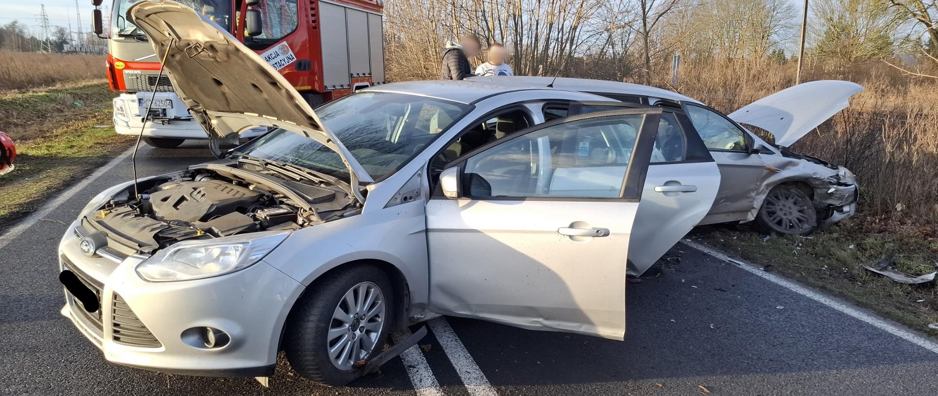 Kolizja dwóch pojazdów na DW 180, trasa Trzcianka-Piła