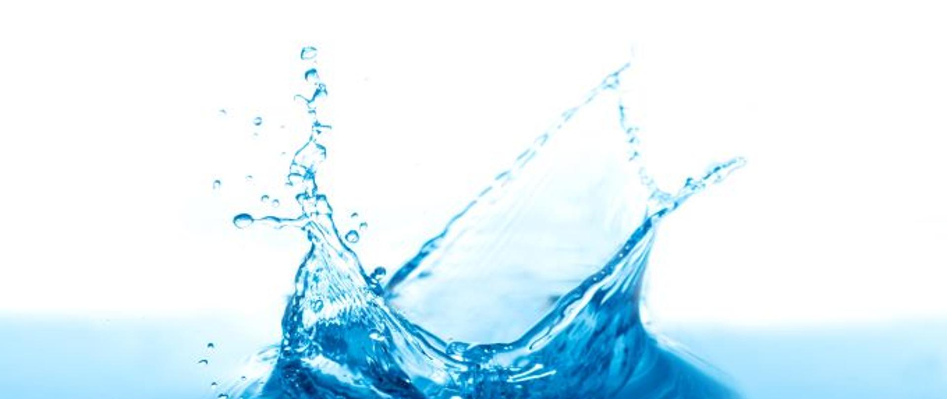 Grafika przedstawiająca rozchlapaną wodę