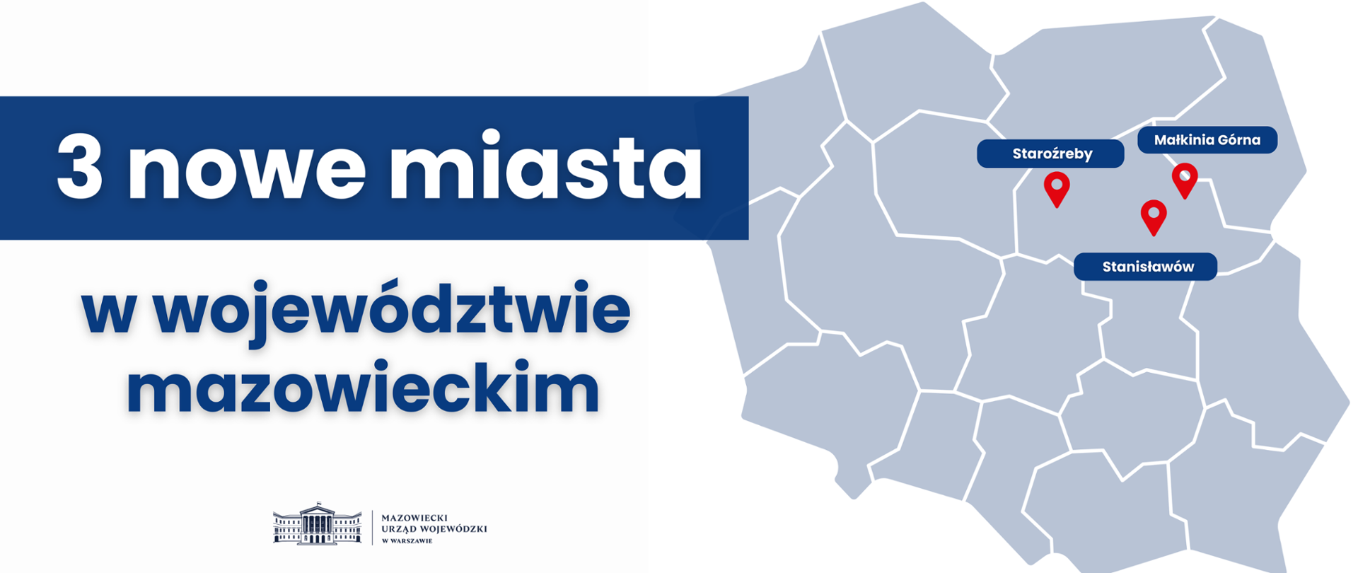 3 nowe miasta w województwie mazowieckim