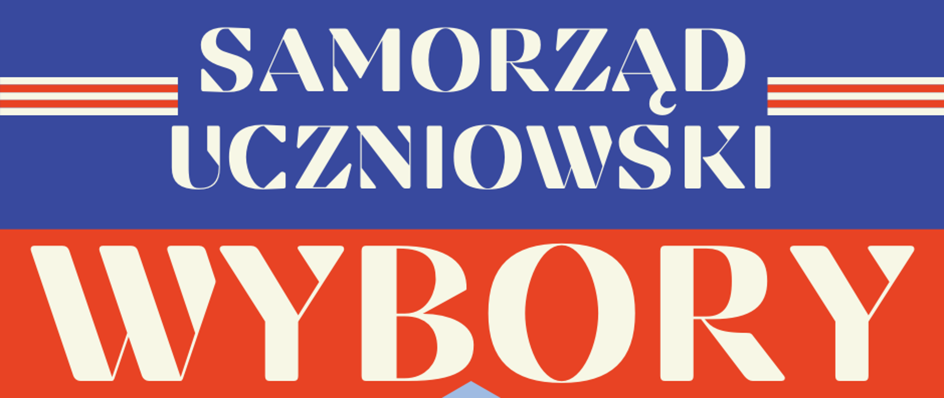Grafika przedstawiająca urnę do głosowania, w tle napis: "Samorząd Uczniowski - Wybory 2025/2026"