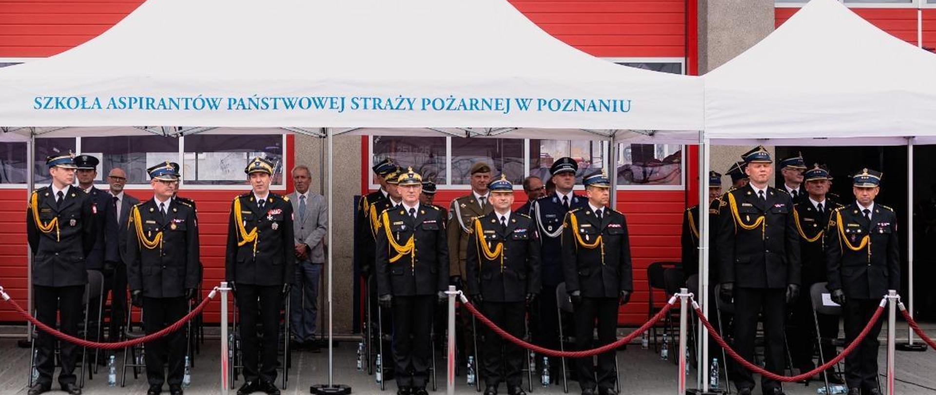 pod namiotem stoją komendaci PSP 