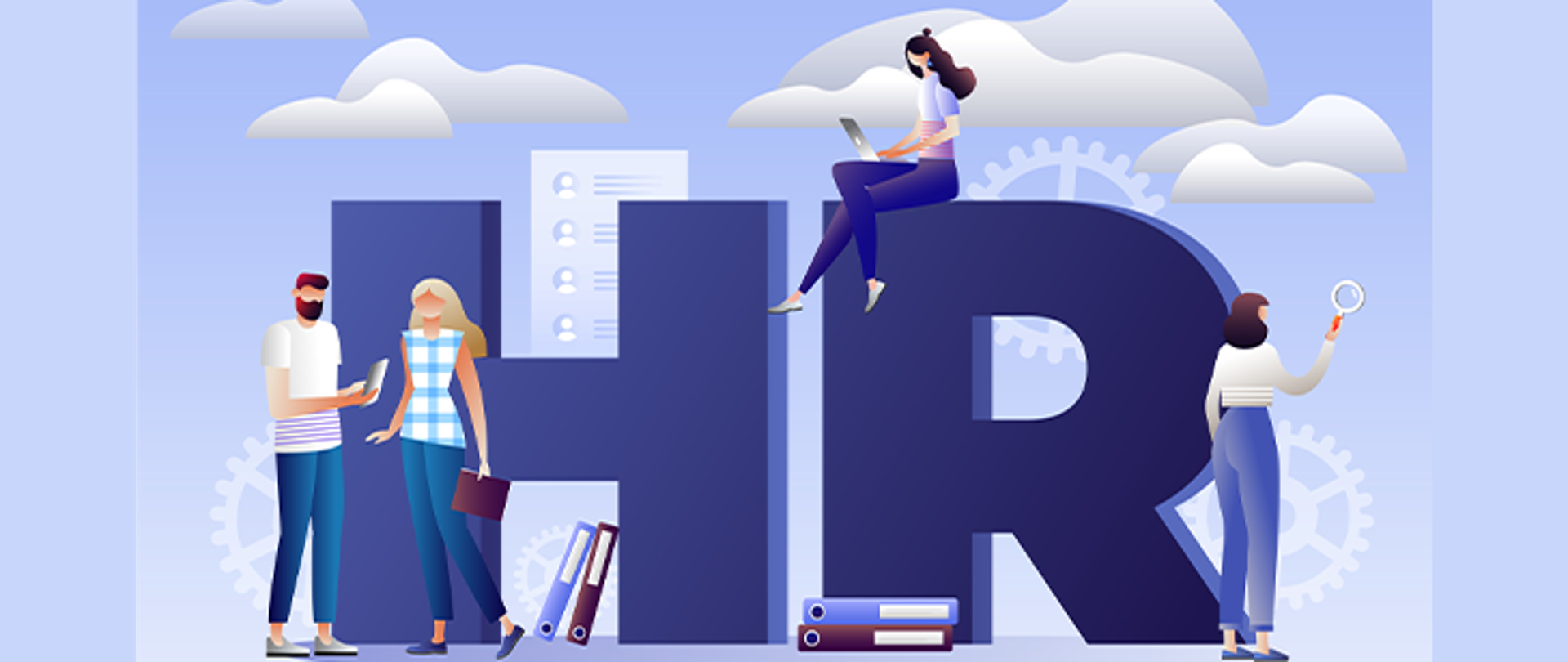 Grafika wektorowa - komiksowe postanie na stoją przy dużych literach HR