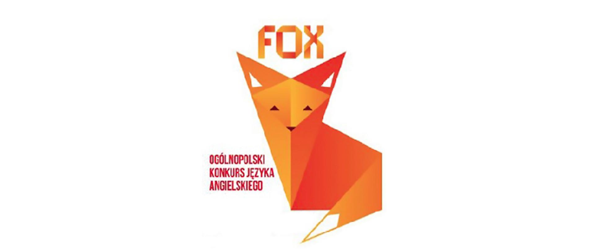 Logo Ogólnopolskiego Konkursu Języka Angielskiego FOX w formie lisa.