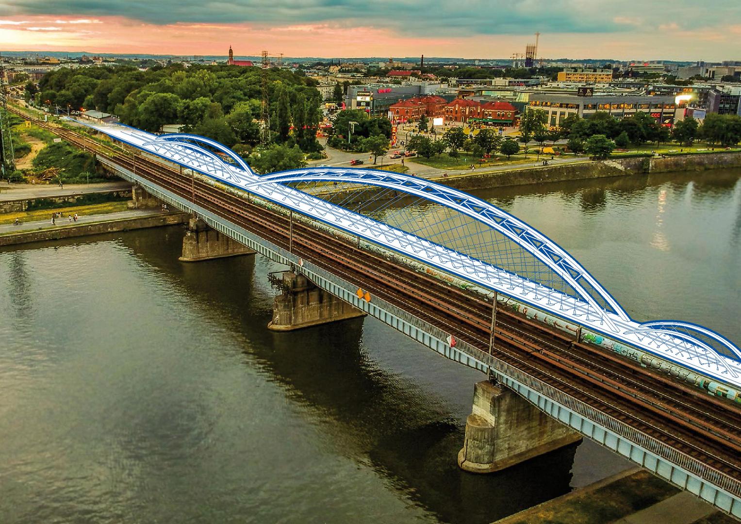 Wizualizacja mostu w Krakowie