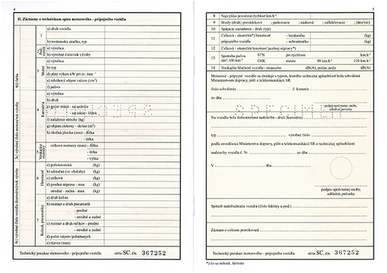 Wzr starego sowackiego dowodu rejestracyjnego – ksiki technicznej pojazdu - strona 2